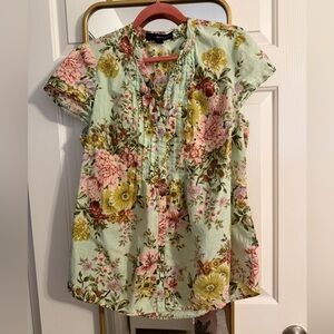 Denim 24/7 Floral Blouse - Green and Yellow